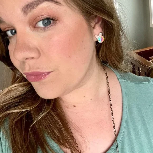 NEW Iridescent Gem Silver Bunny Earrings 🐰 - Picture 9 of 11